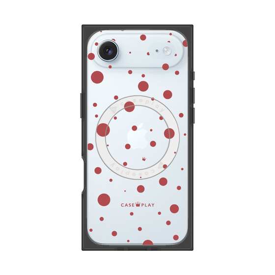 プレミアムスクエアケース with MagSafe［ Dippin dots Red - ディッピンドッツ レッド ］