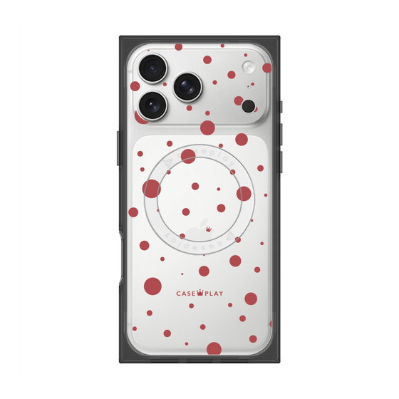 プレミアムスクエアケース with MagSafe［ Dippin dots Red - ディッピンドッツ レッド ］