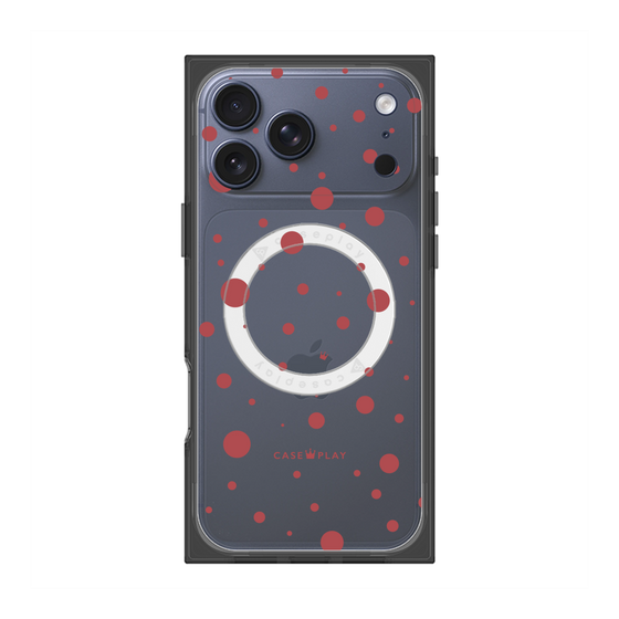 プレミアムスクエアケース with MagSafe［ Dippin dots Red - ディッピンドッツ レッド ］
