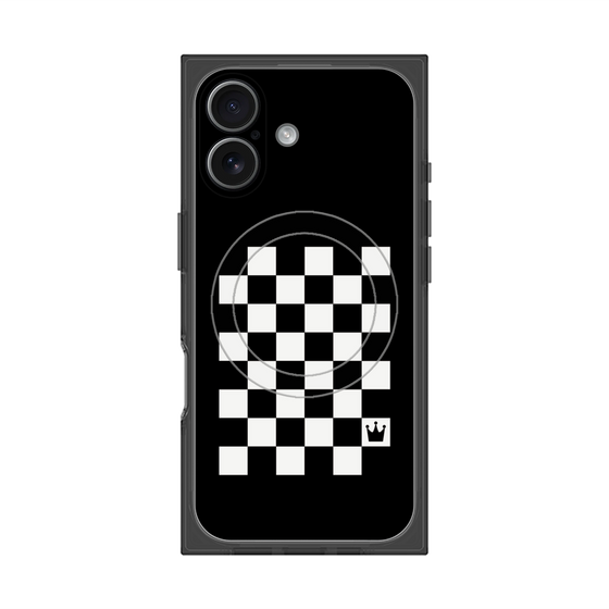 プレミアムスクエアケース with MagSafe［ Racing checkered flag - レーシングチェッカーフラッグ ］