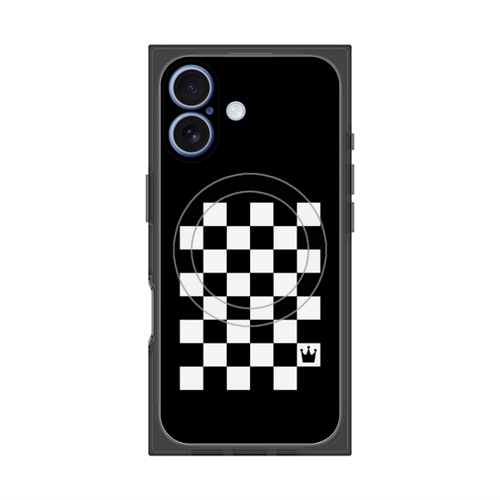 プレミアムスクエアケース with MagSafe［ Racing checkered flag - レーシングチェッカーフラッグ ］