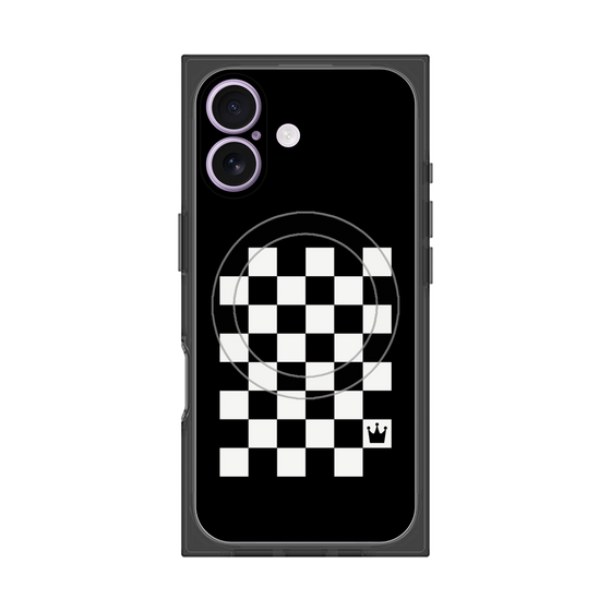 プレミアムスクエアケース with MagSafe［ Racing checkered flag - レーシングチェッカーフラッグ ］