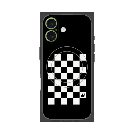 プレミアムスクエアケース with MagSafe［ Racing checkered flag - レーシングチェッカーフラッグ ］