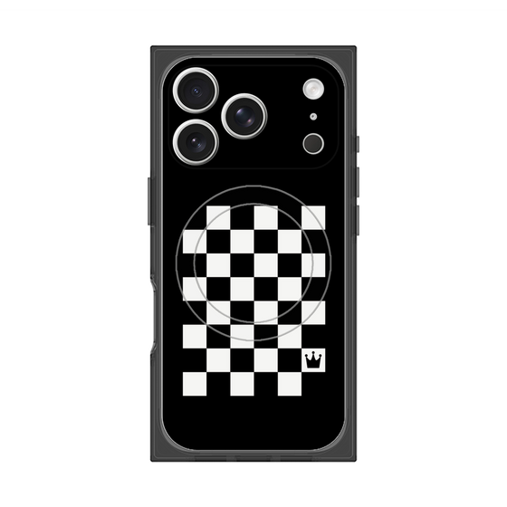 プレミアムスクエアケース with MagSafe［ Racing checkered flag - レーシングチェッカーフラッグ ］