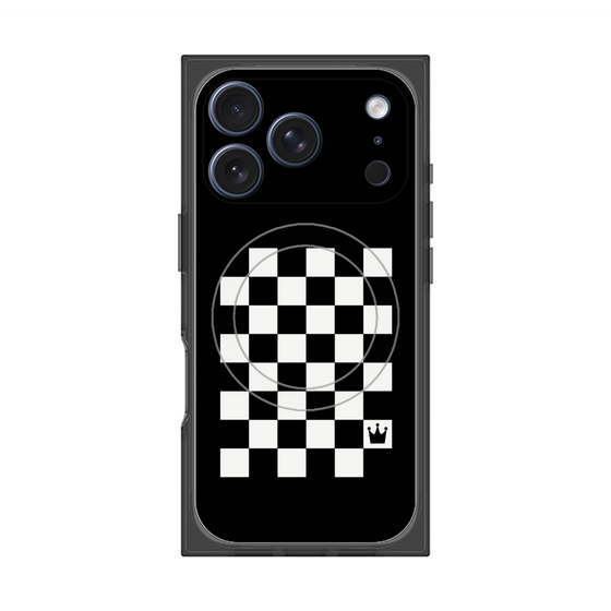 プレミアムスクエアケース with MagSafe［ Racing checkered flag - レーシングチェッカーフラッグ ］