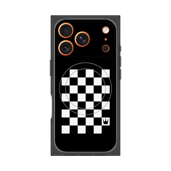 プレミアムスクエアケース with MagSafe［ Racing checkered flag - レーシングチェッカーフラッグ ］