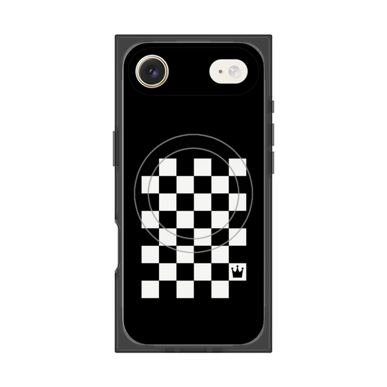 プレミアムスクエアケース with MagSafe［ Racing checkered flag - レーシングチェッカーフラッグ ］