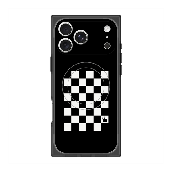 プレミアムスクエアケース with MagSafe［ Racing checkered flag - レーシングチェッカーフラッグ ］