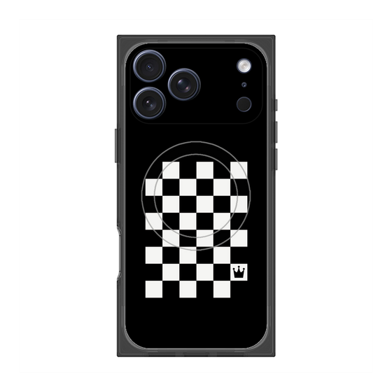 プレミアムスクエアケース with MagSafe［ Racing checkered flag - レーシングチェッカーフラッグ ］