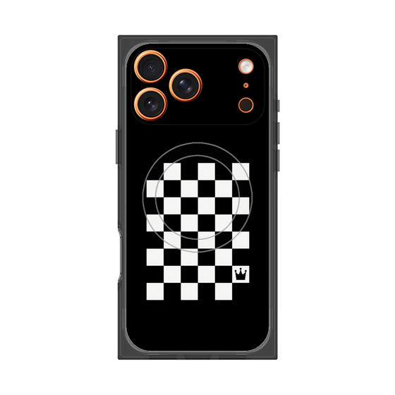 プレミアムスクエアケース with MagSafe［ Racing checkered flag - レーシングチェッカーフラッグ ］