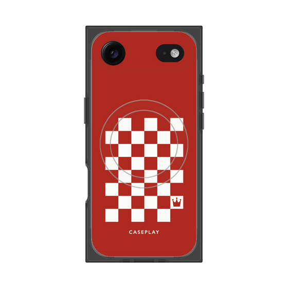 プレミアムスクエアケース with MagSafe［ Racing checkered flag Red - レーシングチェッカーフラッグ レッド ］