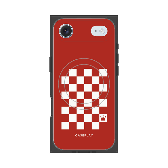 プレミアムスクエアケース with MagSafe［ Racing checkered flag Red - レーシングチェッカーフラッグ レッド ］