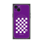 プレミアムスクエアケース with MagSafe［ Racing checkered flag Purple - レーシングチェッカーフラッグ パープル ］