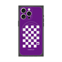 プレミアムスクエアケース with MagSafe［ Racing checkered flag Purple - レーシングチェッカーフラッグ パープル ］