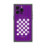 プレミアムスクエアケース with MagSafe［ Racing checkered flag Purple - レーシングチェッカーフラッグ パープル ］