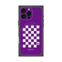 プレミアムスクエアケース with MagSafe［ Racing checkered flag Purple - レーシングチェッカーフラッグ パープル ］
