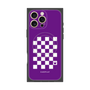 プレミアムスクエアケース with MagSafe［ Racing checkered flag Purple - レーシングチェッカーフラッグ パープル ］