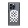 プレミアムスクエアケース with MagSafe［ Racing checkered flag White - レーシングチェッカーフラッグ ホワイト ］