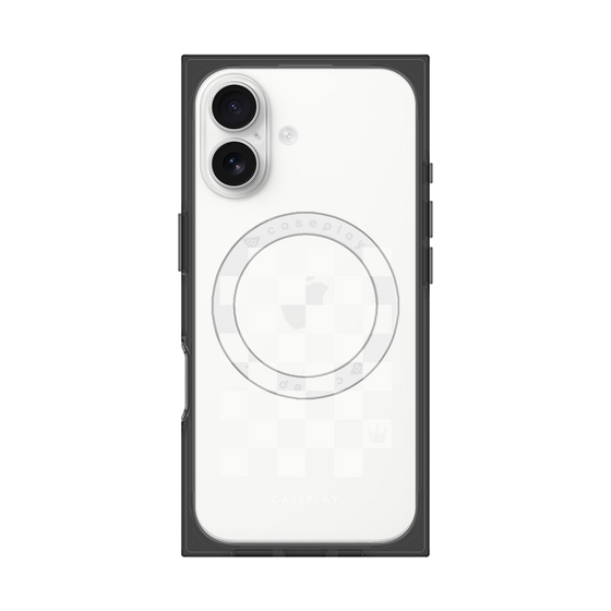 プレミアムスクエアケース with MagSafe［ Racing checkered flag White - レーシングチェッカーフラッグ ホワイト ］