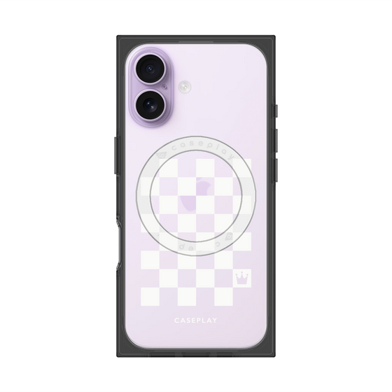 プレミアムスクエアケース with MagSafe［ Racing checkered flag White - レーシングチェッカーフラッグ ホワイト ］
