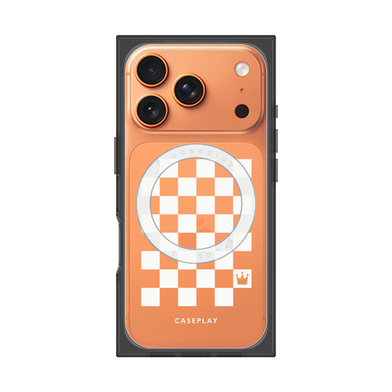 プレミアムスクエアケース with MagSafe［ Racing checkered flag White - レーシングチェッカーフラッグ ホワイト ］