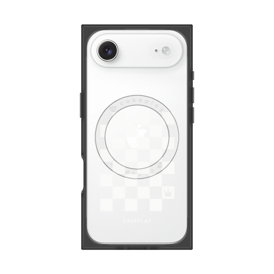 プレミアムスクエアケース with MagSafe［ Racing checkered flag White - レーシングチェッカーフラッグ ホワイト ］