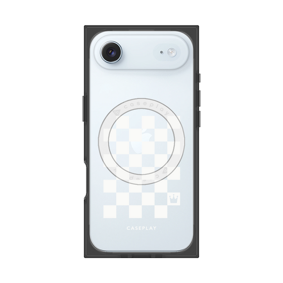 プレミアムスクエアケース with MagSafe［ Racing checkered flag White - レーシングチェッカーフラッグ ホワイト ］