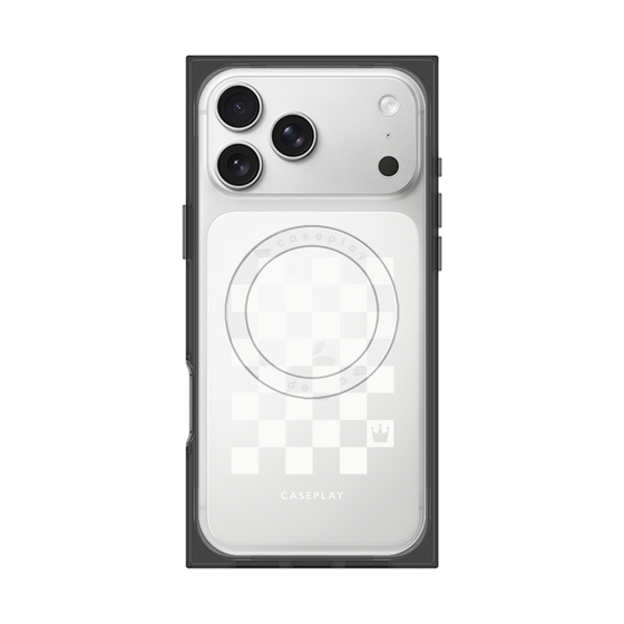 プレミアムスクエアケース with MagSafe［ Racing checkered flag White - レーシングチェッカーフラッグ ホワイト ］