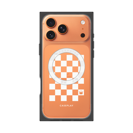 プレミアムスクエアケース with MagSafe［ Racing checkered flag White - レーシングチェッカーフラッグ ホワイト ］