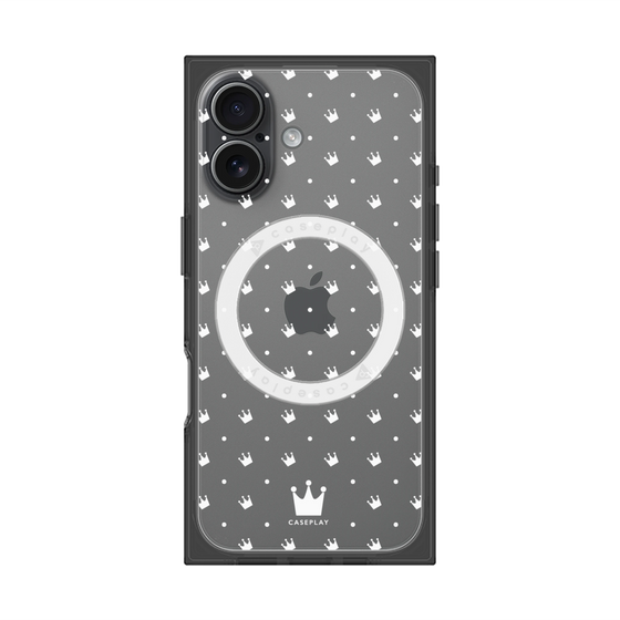 プレミアムスクエアケース with MagSafe［ CASEPLAY Crown dots White - ケースプレイ・クラウン・ドッツ ホワイト ］