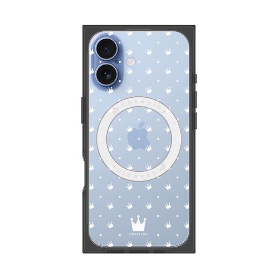 プレミアムスクエアケース with MagSafe［ CASEPLAY Crown dots White - ケースプレイ・クラウン・ドッツ ホワイト ］