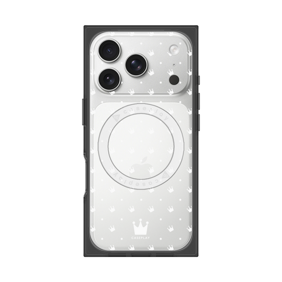プレミアムスクエアケース with MagSafe［ CASEPLAY Crown dots White - ケースプレイ・クラウン・ドッツ ホワイト ］