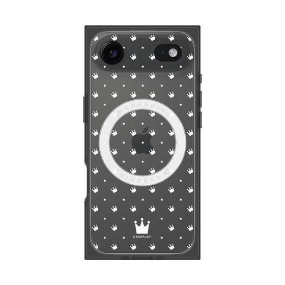 プレミアムスクエアケース with MagSafe［ CASEPLAY Crown dots White - ケースプレイ・クラウン・ドッツ ホワイト ］