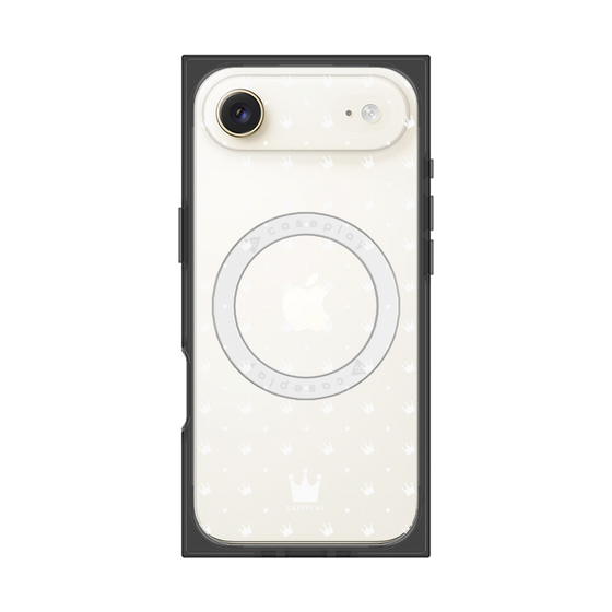 プレミアムスクエアケース with MagSafe［ CASEPLAY Crown dots White - ケースプレイ・クラウン・ドッツ ホワイト ］