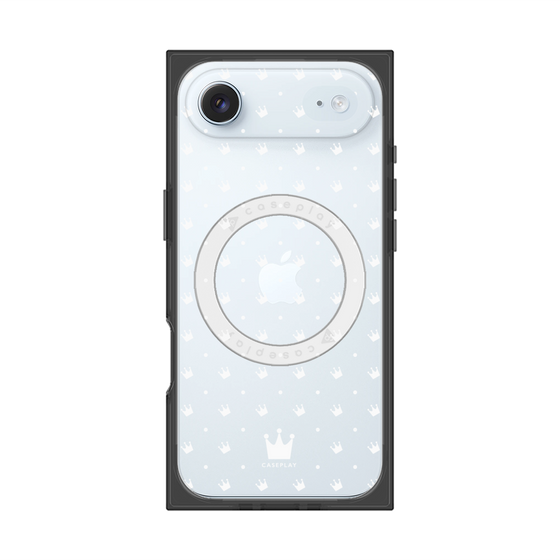 プレミアムスクエアケース with MagSafe［ CASEPLAY Crown dots White - ケースプレイ・クラウン・ドッツ ホワイト ］