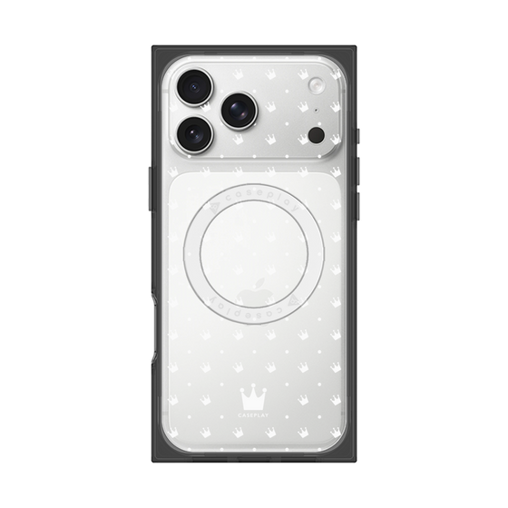 プレミアムスクエアケース with MagSafe［ CASEPLAY Crown dots White - ケースプレイ・クラウン・ドッツ ホワイト ］