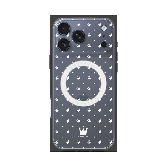 プレミアムスクエアケース with MagSafe［ CASEPLAY Crown dots White - ケースプレイ・クラウン・ドッツ ホワイト ］