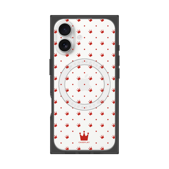 プレミアムスクエアケース with MagSafe［ CASEPLAY Crown dots Red - ケースプレイ・クラウン・ドッツ レッド ］