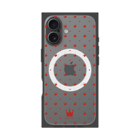 プレミアムスクエアケース with MagSafe［ CASEPLAY Crown dots Red - ケースプレイ・クラウン・ドッツ レッド ］