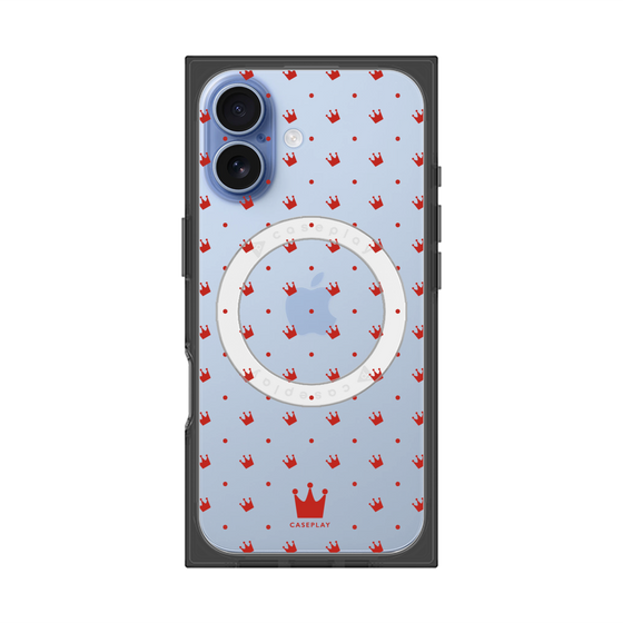 プレミアムスクエアケース with MagSafe［ CASEPLAY Crown dots Red - ケースプレイ・クラウン・ドッツ レッド ］
