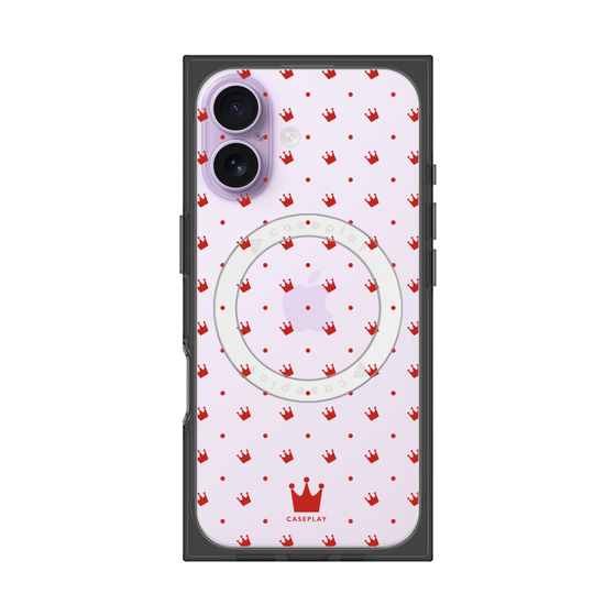 プレミアムスクエアケース with MagSafe［ CASEPLAY Crown dots Red - ケースプレイ・クラウン・ドッツ レッド ］