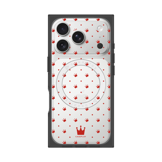 プレミアムスクエアケース with MagSafe［ CASEPLAY Crown dots Red - ケースプレイ・クラウン・ドッツ レッド ］