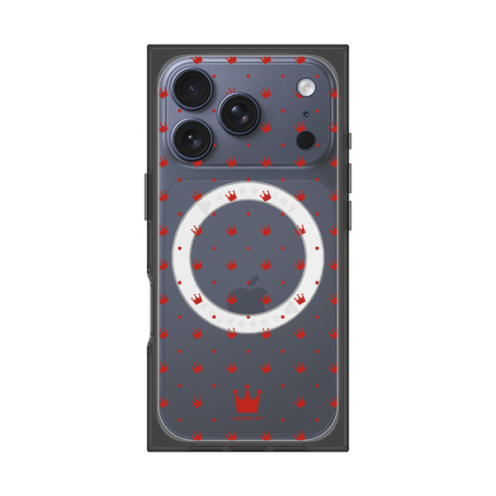 プレミアムスクエアケース with MagSafe［ CASEPLAY Crown dots Red - ケースプレイ・クラウン・ドッツ レッド ］