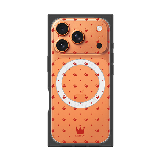プレミアムスクエアケース with MagSafe［ CASEPLAY Crown dots Red - ケースプレイ・クラウン・ドッツ レッド ］