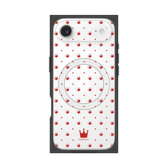 プレミアムスクエアケース with MagSafe［ CASEPLAY Crown dots Red - ケースプレイ・クラウン・ドッツ レッド ］