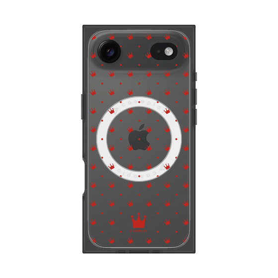 プレミアムスクエアケース with MagSafe［ CASEPLAY Crown dots Red - ケースプレイ・クラウン・ドッツ レッド ］