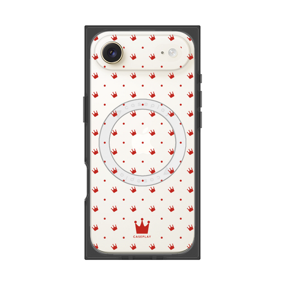 プレミアムスクエアケース with MagSafe［ CASEPLAY Crown dots Red - ケースプレイ・クラウン・ドッツ レッド ］