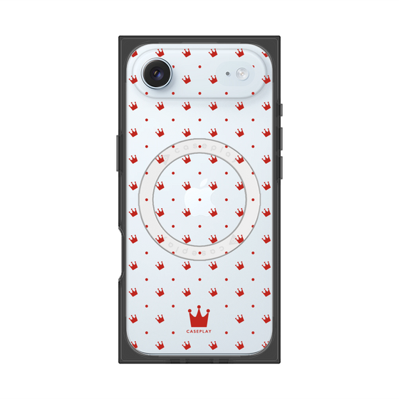 プレミアムスクエアケース with MagSafe［ CASEPLAY Crown dots Red - ケースプレイ・クラウン・ドッツ レッド ］