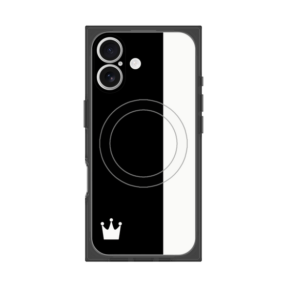 プレミアムスクエアケース with MagSafe［ CASEPLAY Bi-Colors Black & White - ケースプレイ・バイカラー ブラック＆ホワイト ］