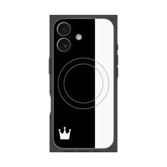 プレミアムスクエアケース with MagSafe［ CASEPLAY Bi-Colors Black & White - ケースプレイ・バイカラー ブラック＆ホワイト ］